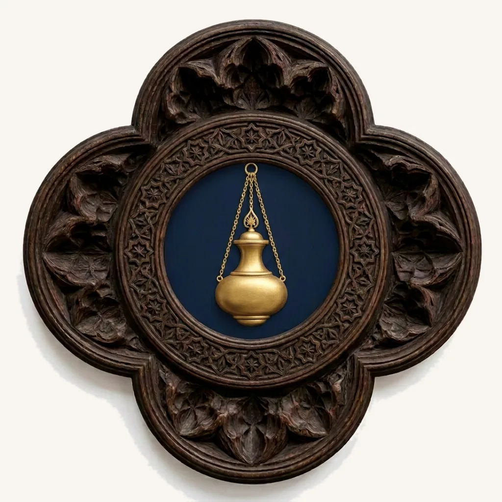 L'emblema della porta della khizāna — la lampada